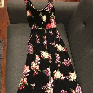 Black Floral Button Down Maxi